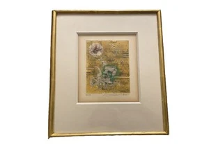 Thin Gilt Frame Renee Lubarow (French b. 1923), Abstract Scene, Etching Signed - Picture 1 of 11