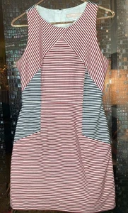Abito Hutch Skipper Petite taglia 6 Anthropologie righe tubino tasche - Foto 1 di 12