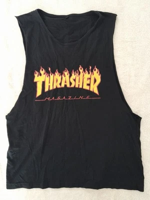 MENS BLACK THRASHER SINGLET/MUSCLE TANK - SIZE M - image 1 of 2