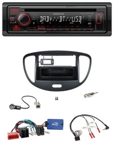 Kenwood Lenkrad CD USB Bluetooth DAB Autoradio für Hyundai i10 ISO 2009-2013 sch - Bild 1 von 9