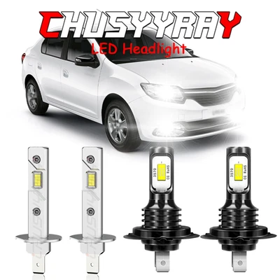 Faros LED H1 H7 para Renault Logan 2015-2019 haz alto/bajo Foto 1 de 4