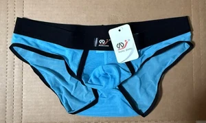 Men’s Blue Sheer / Black Piping Boxer Brief Size Medium / New with tags - Picture 1 of 8