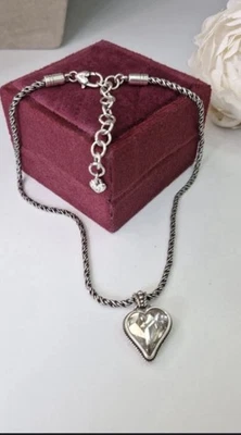 Брайтон💎 BIBI прозрачный сердце прокрутки двусторонняя подвеска ожерелье с мешок для пыли - Изображение 1 из 4