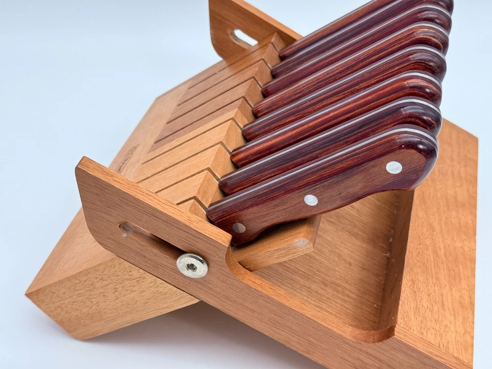 Juego de 8 cuchillos para carne TRAMONTINA Jumbo Porterhouse acero inoxidable Brasil 5" dentados Foto 1 de 4