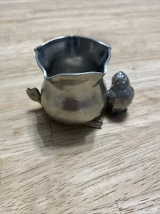 Vintage versilberter Zahnstocherhalter mit Küken und Querlenker - Bild 1 von 7