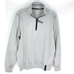 Charles Vane Quarter Zip Pullover Grey with Navy Trim Multiple Mens Sizes - Foto 1 di 6