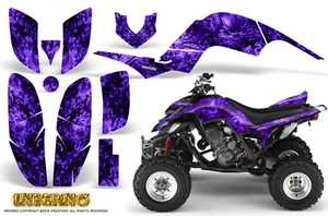 KIT DE GRÁFICOS YAMAHA RAPTOR 660 CALCOMANÍAS CREATORX PEGATINAS INFERNO PÚRPURA - Imagen 1 de 1