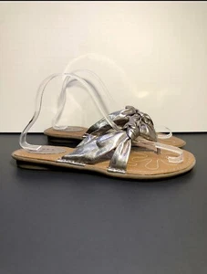 Womens b.o.c. Born Concept Metallic Silver Slip On Sandals / Size 9 - Picture 1 of 9