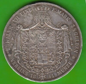 Coin Prussia Double Thaler 1841 Very Nice Some Find Corrosion Leipzig - Picture 1 of 3