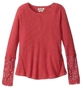 Lucky Brand Big Girls' Tate Thermal, Slate Rose, Size 5 - Picture 1 of 1