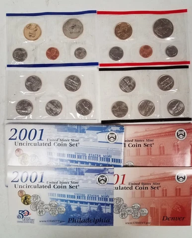 SS2001MXBBFO U.S. 20 COIN YEAR 2001-P D MINT STATE SET FRESH OGP!!! Cover
