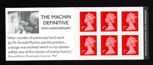 GB 2017 MACHIN DEFINITIVE ANNIVERSARY 6 x 1ST CLASS STAMP BOOK - Picture 1 of 1