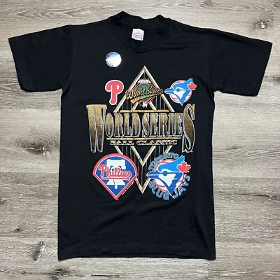 Vintage NOS 1993 World Series Fall Classic Shirt Small Phillies Blue Jays USA - Image 1 of 4
