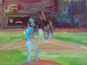 Cubs-Indians World Series Oil Painting 9" x 12"  - Picture 1 of 4