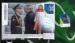 RAR 2023 Reg. letter NATO Secretary General Jens Stoltenberg visit to Kyiv stamp - Picture 1 of 3