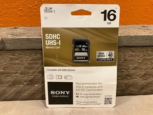 Sony 16GB SDHC/SDXC Class 10 UHS-1 R40 Memory Card SF16UY/TQMN-NEW - Photo 1 sur 4