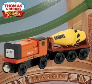 THOMAS & FRIENDS WOODEN RAILWAY ~ RUSTY WITH CEMENT MIXER ~ ABSOLUTELY MINT! - Picture 1 of 12