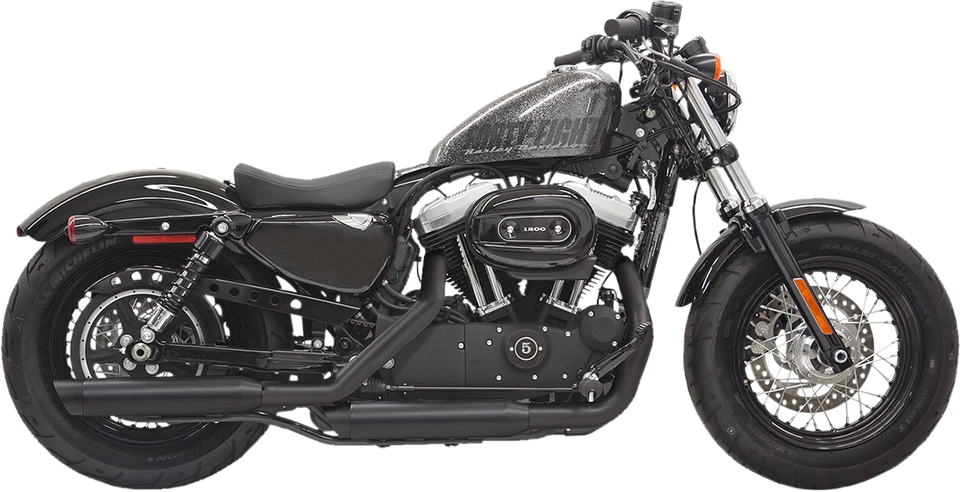 14-20 for Harley Iron 883 XLN BASSANI XHAUST Mufflers Black Slash-Cut Sportster - Image 1 of 1