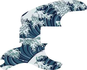 WD Custom Pickguard For Fender Telecaster Bass #GT02 Japanese Wave Tattoo Gra... - Picture 1 of 1