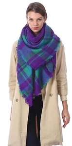 Plaid Scarf Women's Winter Oversized Scarves Tartan Shawl Wrap Blanket Scarf ... - Picture 1 of 2