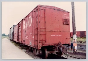 Old Freight Box Car Baltimore & Ohio B&O 1970s Original Vintage Photo - Picture 1 of 2