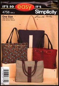 2004 Purse/Tote Sewing Pattern 4756 OOP - Picture 1 of 3