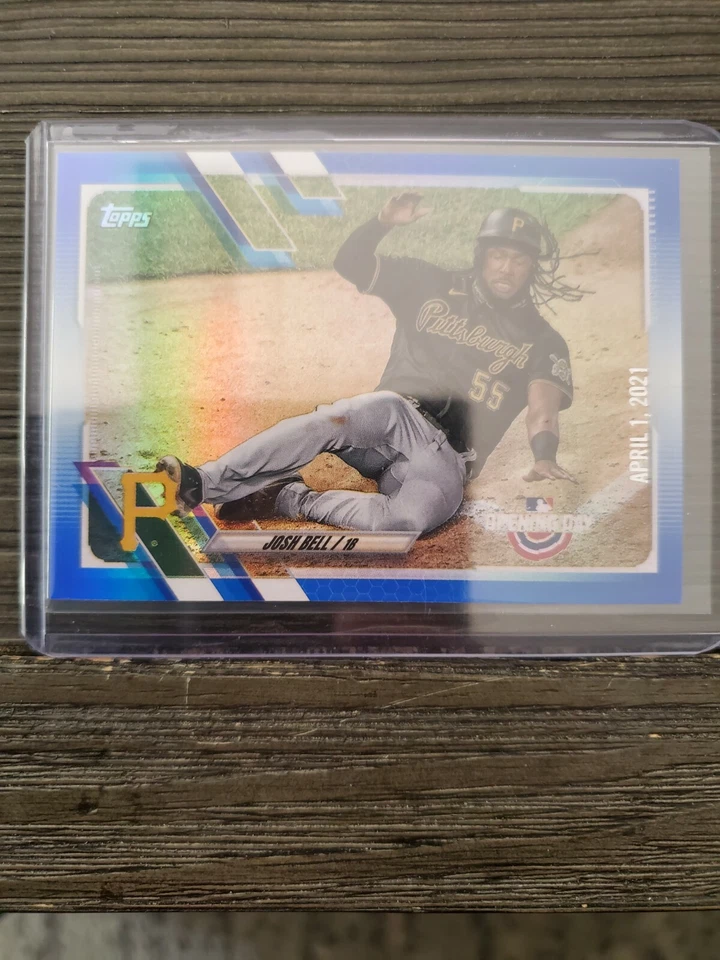 2021 TOPPS OPENING DAY BLUE FOIL APRIL 1,2021 #32 JOSH BELL PIRATES - Image 1 of 2