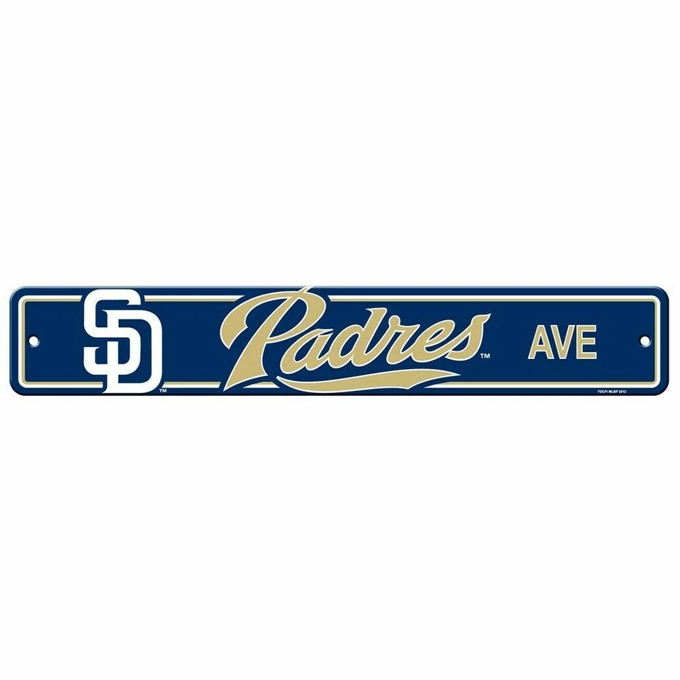 Пластиковый уличный знак San Diego Padres 4 дюйма x 24 дюйма НОВЫЙ MLB Banner Avenue - Изображение 1 из 1