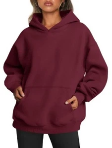 Trendy Queen Damen Roomy XL Deep Ruby Red Hoodie Sweatshirt Pullover Pulli - Bild 1 von 1