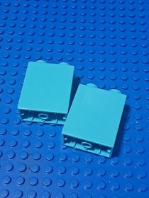 LEGO 4066 Medium Azure Duplo Brick 1 x 2 x 2 W/O Bottom Tube 2x Lot