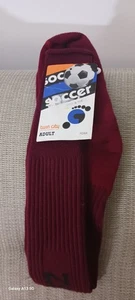 Neu mit Etikett Vintage Twin City Erwachsene Fußball Socken weinrot gerippt Made in USA  - Bild 1 von 9