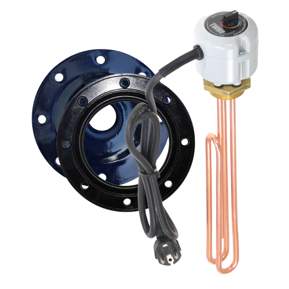 0,5-3kW 230V Elektroheizstab mit Kabel und Thermostat für Wasserspeicher 160-500 - Bild 1 von 1