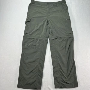 Columbia Hose Herren 36x30 Grün Omni-Shade Convertible Zip Off Wandern Nylon - Bild 1 von 12