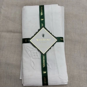 NOS Waterford Fine Linens 100% Linen Napkins (4)  Pure White Cutwork  20"x20" - Picture 1 of 5