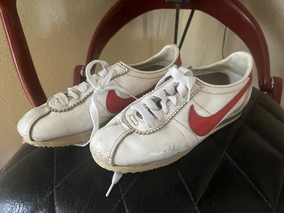 Vintage 1980 NIKE Cortez Red/White Shoes Forrest Gump Taiwan Orange Swoosh 7.5 - Image 1 of 4