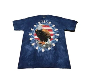 Vintage The Mountain American Flag Weißkopfseeadler blau Batik T-Shirt Größe XL - Bild 1 von 7