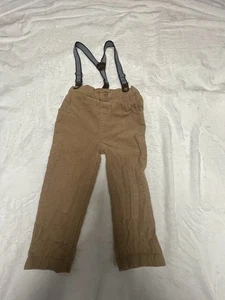 Little Gent Corduroy Pants With Suspenders, Tan 18months EUC - Picture 1 of 8