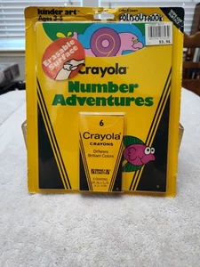 Vintage 1986 Crayola Number Adventures Book Wipe Off & Crayon Set New Sealed! - Picture 1 of 7