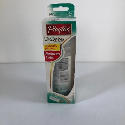 [1] PLAYTEX Drop-Ins Nurser Bottle with Slow Flow Latex Nipple 5 Liners Blue - Image 1 of 4