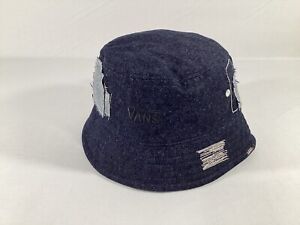 VANS Youth/Kids 100% Cotton Distressed Blue Jean Style Beanie Hat Cap NWT