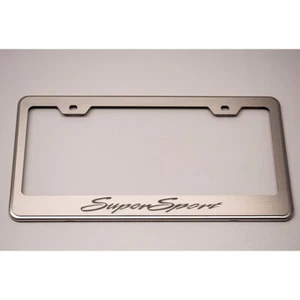 License Plate Frame Etched "Super Sport" for 2010-2013 Chevy Camaro [Stainless] - Picture 1 of 4