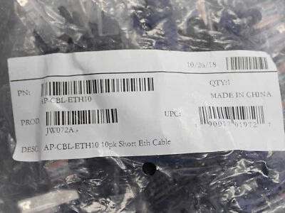 ARUBA ETHERNET PATCH CABLE SHORT SET OF 10 AP-CBL-ETH10 - Image 1 of 4