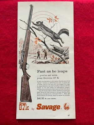 Anuncio impreso vintage 1960 Savage Stevens 87-K Carabina Scout Publicidad Foto 1 de 4