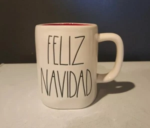 Rae Dunn Feliz Navidad Coffee Mug White Red Ceramic Christmas Holiday - Picture 1 of 5
