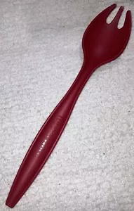 Tupperware Salad Serving Fork Spoon Red 12” Long Handle 6626A HTF - Picture 1 of 5
