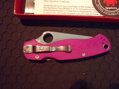 Spyderco Para 2 Edición Limitada, Básculas Aluminio PÚRPURA CC 017 NUEVO EN CAJA Foto 1 de 4