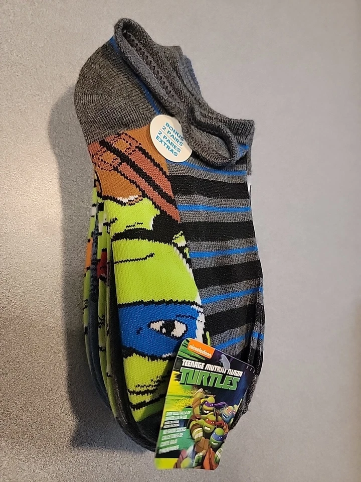 Paquete de 7 calcetines TMNT Teenage Mutant Ninja Turtles niños niños no show talla 4-10 NUEVO Foto 1 de 4