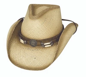 DUNDEE Beige Shapeable Panama Straw Cowboy Hat - Picture 1 of 1