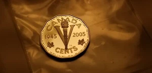 2005 Canada WWII Victory VE Day 5 Cent Silver Gem Coin Idss2. - Picture 1 of 2