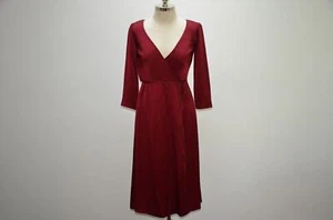 Marc Jacobs Made in USA 100% Silk Lined Acetate Fiber Blend Dark Red Dress 0 - Picture 1 of 6